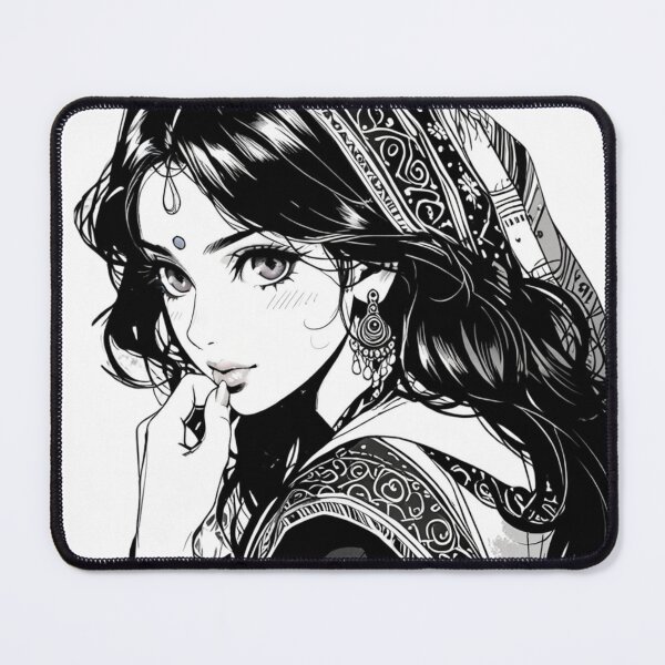 Item preview, Mystic Gaze – Manga Girl in Indian Attire designed and sold by KomoFrames.