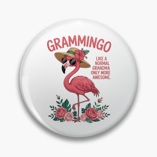 Item preview, Vintage Grammingo Flamingo Tee for Cool Grandmas – Pastel Tropical Bird with Floral Accents – Fun Graphic Shirt for Her designed and sold by KAYDEE01212 ✨.
