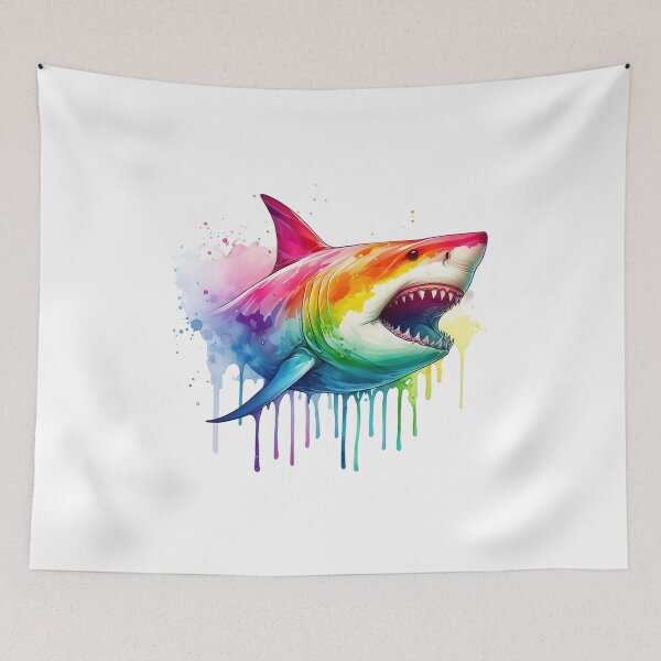 Item preview, Rainbow great white shark designed and sold by NMB-ART-Design.