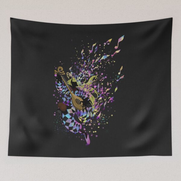 Item preview, Magical Harlequin Playing Lute in a Burst of Music and Color. designed and sold by franklymonkey.
