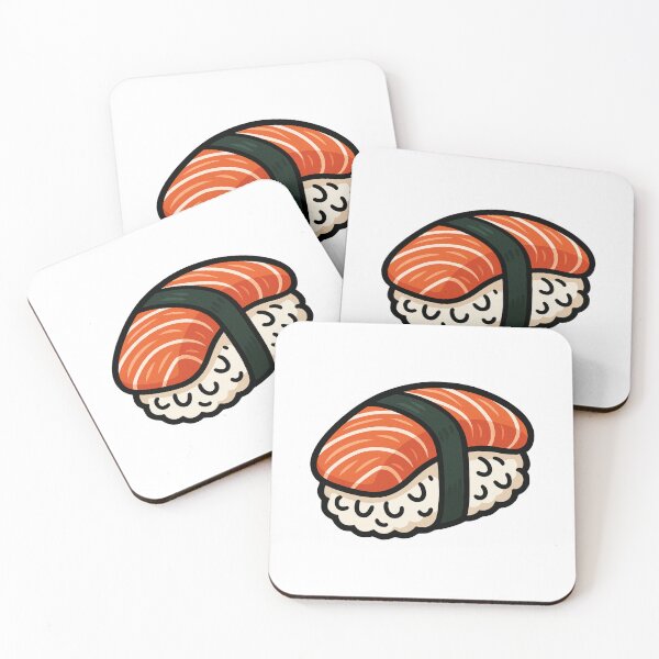 Item preview, Salmon Sushi Cute Food Art designed and sold by Vendeloc.