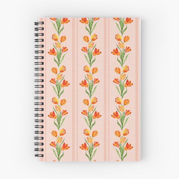 Item preview, Watercolor Painterly Orange French Tulips with Linen Texture Pastel Peach designed and sold by JasmineGDesigns.
