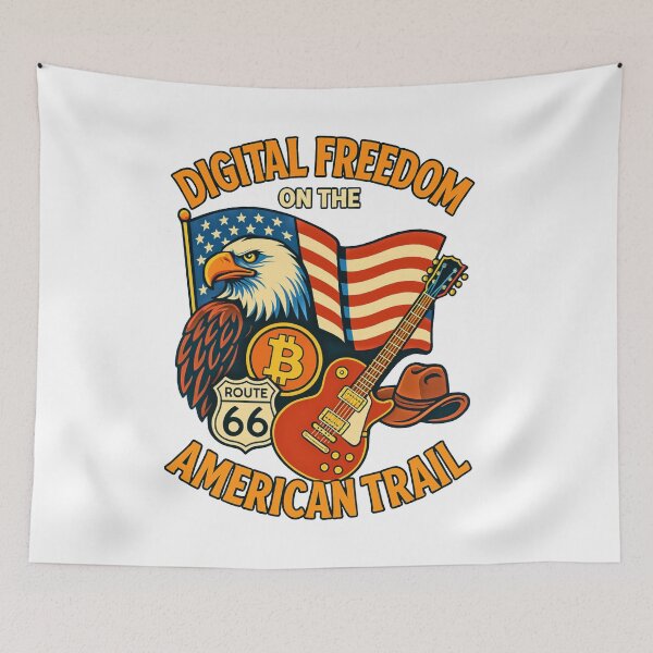 Item preview, Digital Freedom on the American Trail – Crypto Americana Design designed and sold by BitCrop.