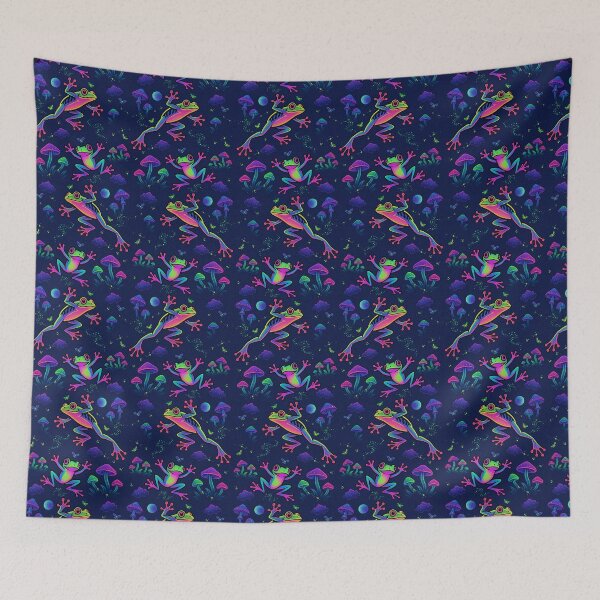 Item preview, Neon Tree Frogs & Psychedelic Mushrooms designed and sold by Beatrixcreates.