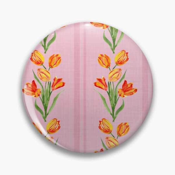 Item preview, Tulipanes franceses naranjas con textura de lino, estilo pictórico en acuarela, color rosa vintage designed and sold by JasmineGDesigns.