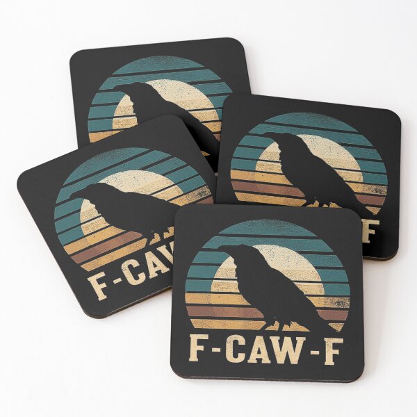 Item preview, Vintage Crow Silhouette Design – F-CAW-F Funny Retro Bird Art designed and sold by love3617.