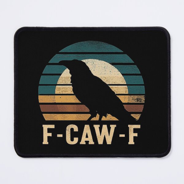 Item preview, Vintage Crow Silhouette Design – F-CAW-F Funny Retro Bird Art designed and sold by love3617.