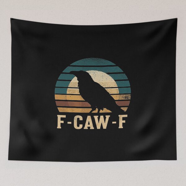 Item preview, Vintage Crow Silhouette Design – F-CAW-F Funny Retro Bird Art designed and sold by love3617.