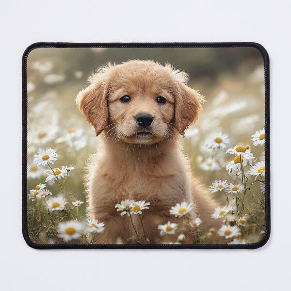 Item preview, Adorable Golden Retriever Puppy Sitting Among Daisies designed and sold by cikedo.