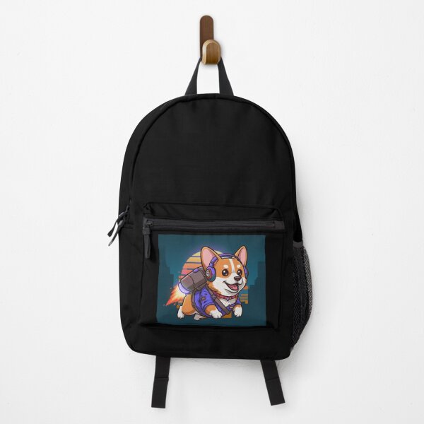 Item preview, Flying Jetpack Corgi Retro Sunset designed and sold by Color Drift.