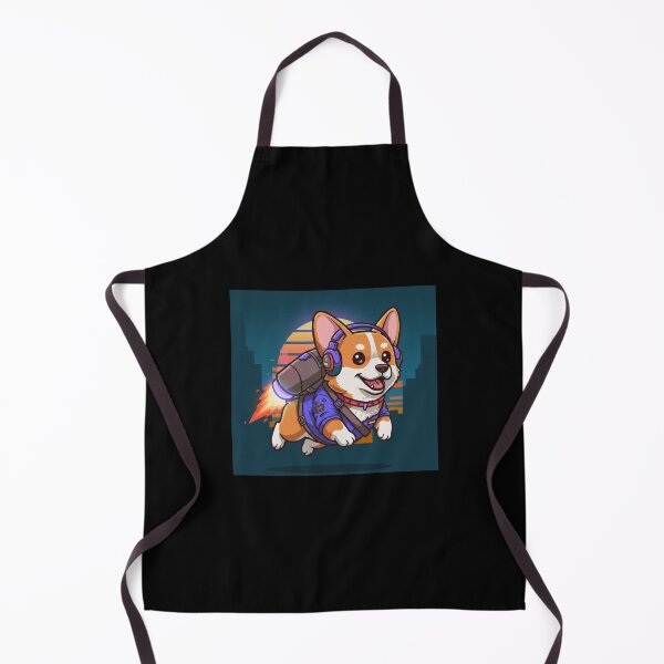 Item preview, Flying Jetpack Corgi Retro Sunset designed and sold by Color Drift.