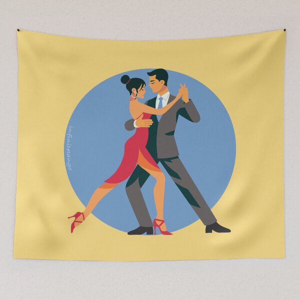 Item preview, Tango Dancers Abrazo Flat Pop Art designed and sold by infinitetango.