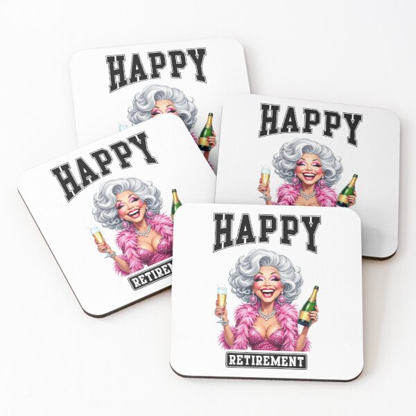 Item preview, Glamorous Retired Lady Celebrating with Champagne in Pink Gifts designed and sold by Maniutek.