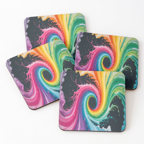 Item preview, Abstract Whirlpool Watercolor Yellow, Fuchsia, Green, Pink designed and sold by SilentSpirits.
