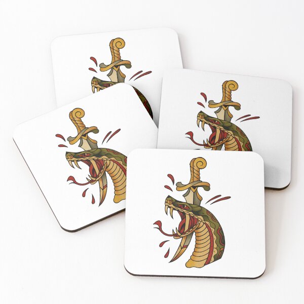 Item preview, Vintage Snake & Dagger Tattoo Design – Bold Traditional Flash Art designed and sold by 3x3x3am.