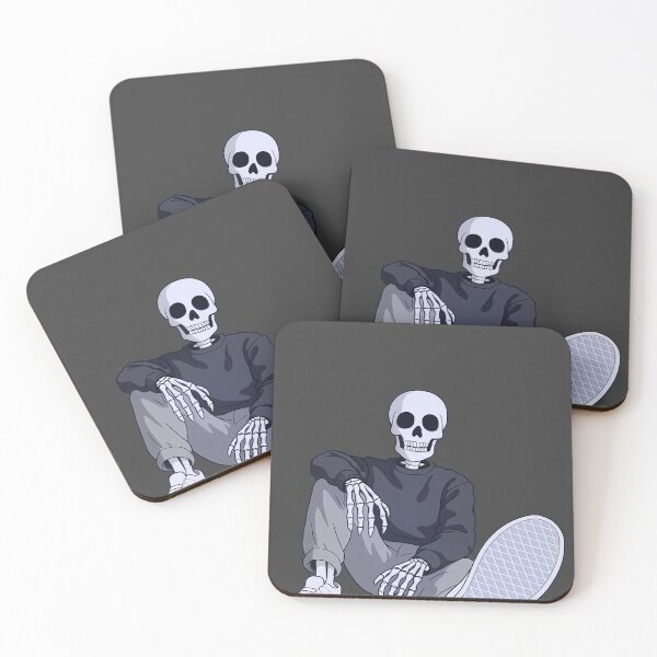 Item preview, Streetwear Skeleton Sitting — Gray Background Pop Art designed and sold by JayVsn.