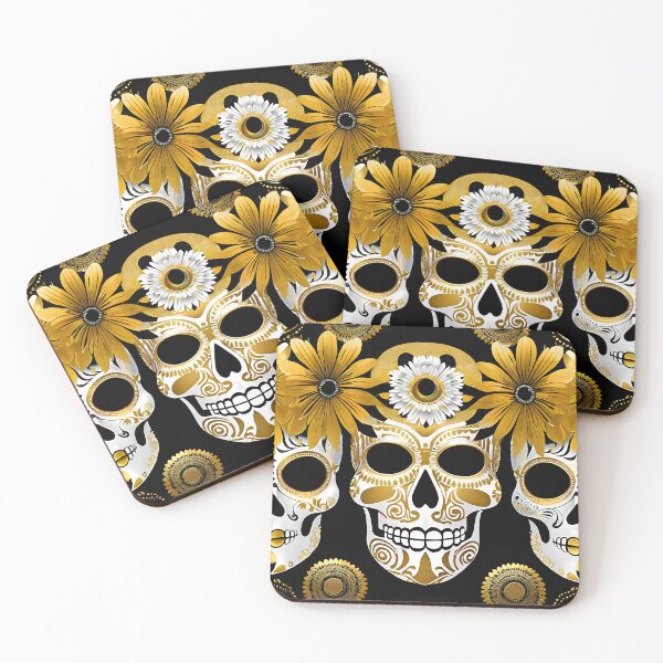 Item preview, Skulls with Golden Details designed and sold by BrooklynPopArts.