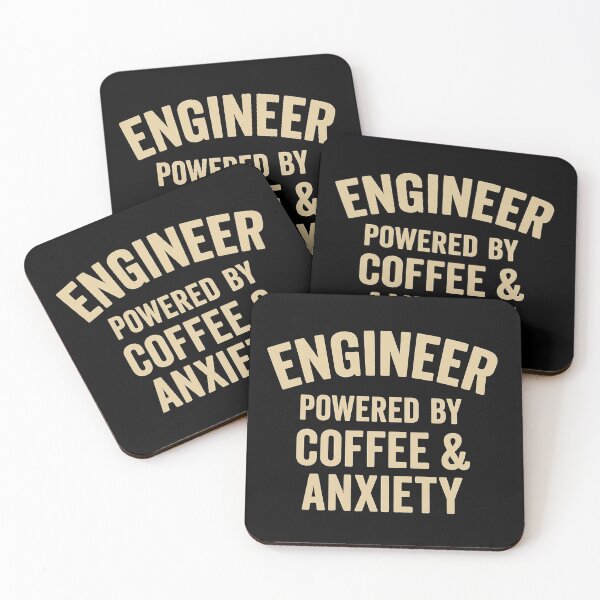 Item preview, Engineer: Powered by Coffee & Anxiety - Funny Retro Engineering Job Shirt designed and sold by Work Life Tees.