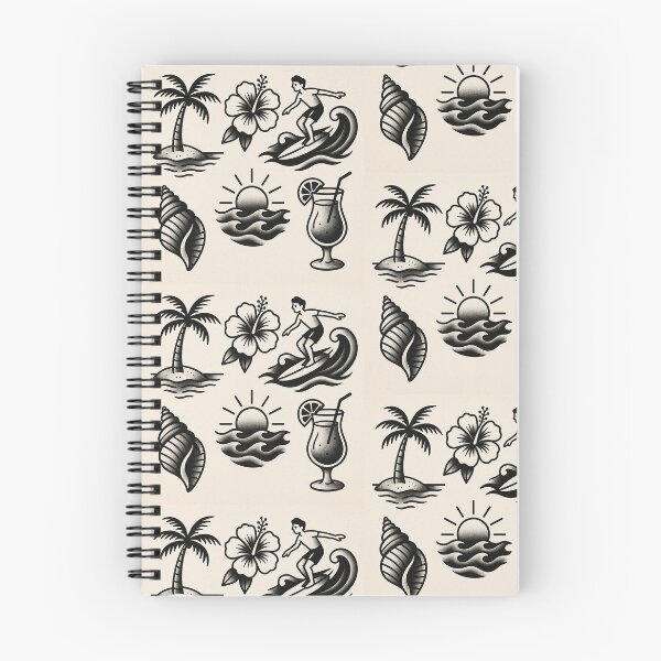 Item preview, Beachy tattoo flash designed and sold by Moth.m1lk.