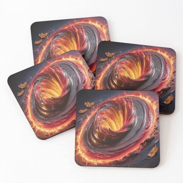 Item preview, Abstract Whirlpool Swirl Molten Crimson, Orange, Gold designed and sold by SilentSpirits.