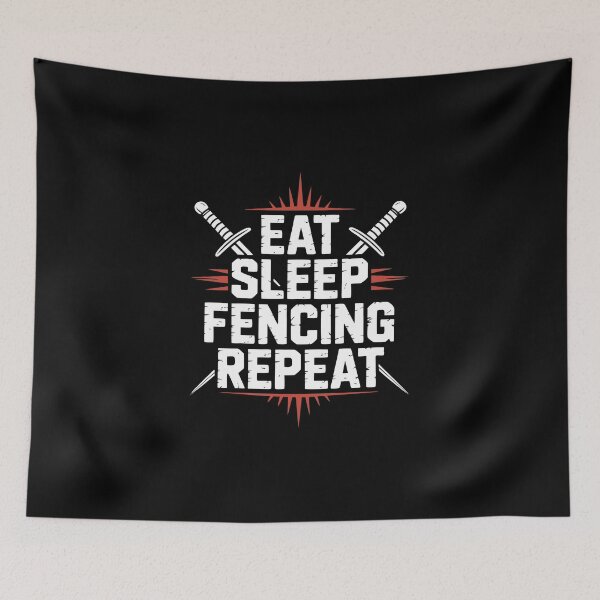 Item preview, Eat Sleep Fencing Repeat – Aggressive Sword Combat Graphic for Fencers & Martial Arts Fans designed and sold by ahayacine.