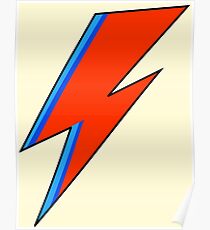 David Bowie Lightning Bolt Poster
