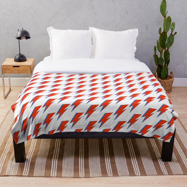 David Bowie Lightning Bolt Throw Blanket