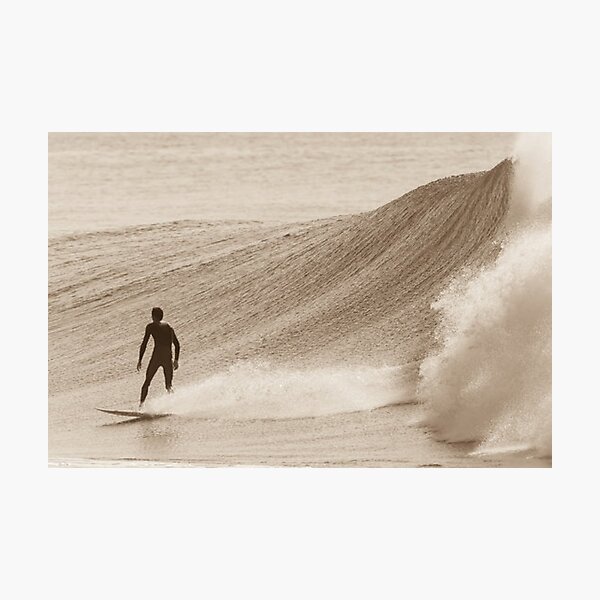 Item preview, Vintage Surfing Moment – Sepia Longboard Surfer Riding the Wave designed and sold by soulsurferart.