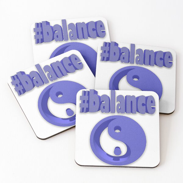 Item preview, #Balance - Blue 3D Yin Yang and Typography designed and sold by AmbientArtCo.