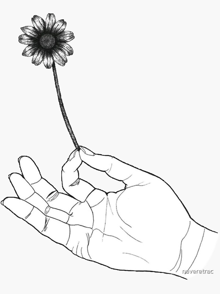 Hand Holding Flower Sticker For Sale By Naveretrac Redbubble