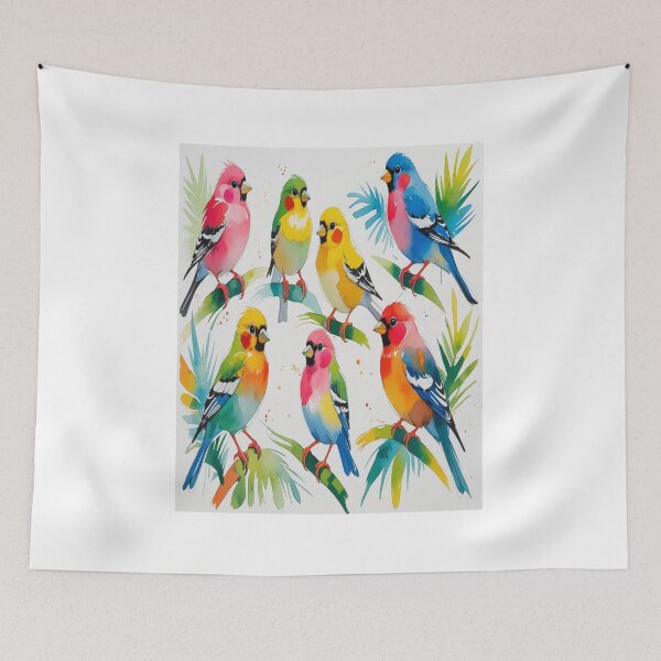 Item preview, Whimsical Tropical Birds Watercolor Matisse Style designed and sold by Max Store.