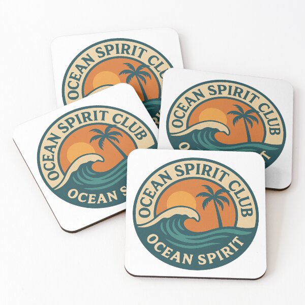 Item preview, Ocean Spirit Club: Vintage Beach Badge designed and sold by Crafted.ink.