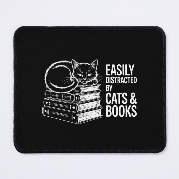 Item preview, Easily Distracted by Cats and Books designed and sold by theartfulaspie.