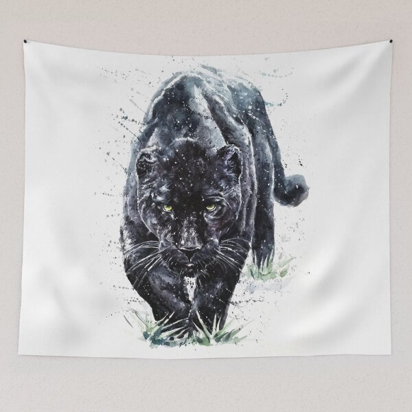 Item preview, Panther watercolor painting puma jaguar predator animals designed and sold by Kostart.