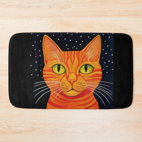 Item preview, Orange Striped Cat with Starry Night Background designed and sold by Deborah  League.