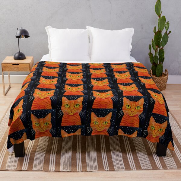 Item preview, Orange Striped Cat with Starry Night Background designed and sold by Deborah  League.