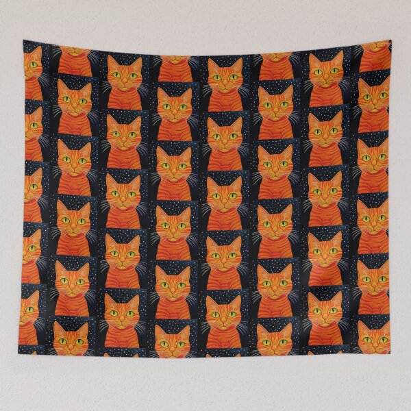 Item preview, Orange Striped Cat with Starry Night Background designed and sold by Deborah  League.