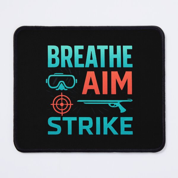 Item preview, Breathe – Aim – Strike | Spearfishing Diver Typography Design designed and sold by Timeless Design.