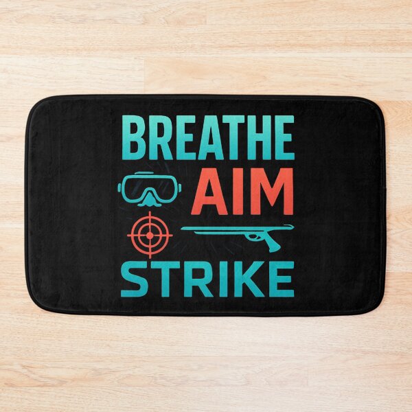Item preview, Breathe – Aim – Strike | Spearfishing Diver Typography Design designed and sold by Timeless Design.