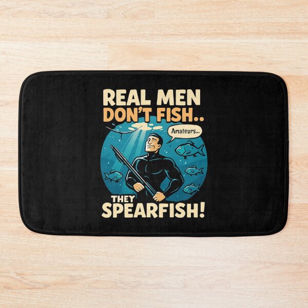 Item preview, Real Men Don’t Fish... They Spearfish! – Funny Ocean Diver Design designed and sold by Timeless Design.
