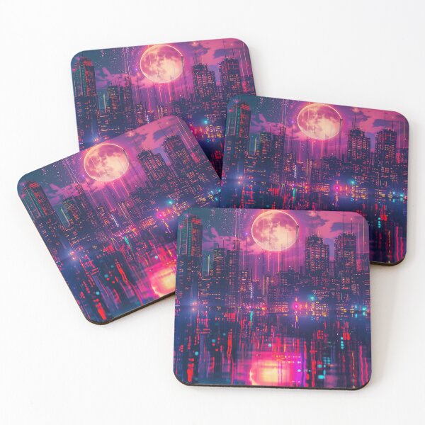 Artikelvorschau, Retro Neon Dream – Band 2: Mondschein-Skyline entworfen und verkauft von Mysz533JC.