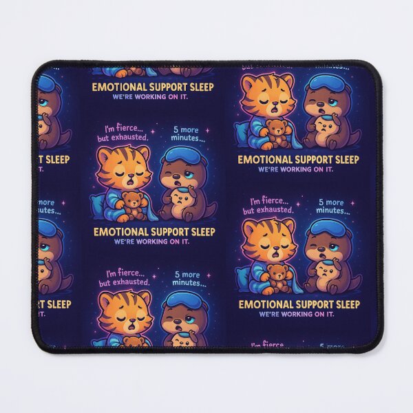 Item preview, Emotional Support Sleep | Cute Tiger and Otter Art designed and sold by wibby-color.