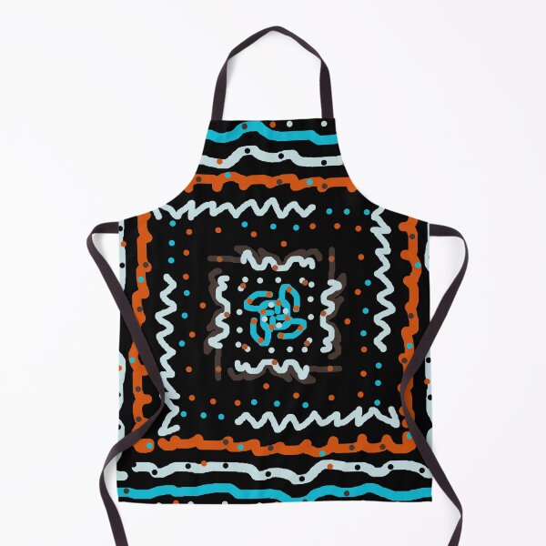 Item preview, Turquoise, Orange, and White, Fun Square Design with Squiggles and Dots designed and sold by Jessielee72.