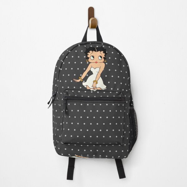 Item preview, Betty Boop in White Dress on Black and White Polka Dots designed and sold by LyssasMindArt.