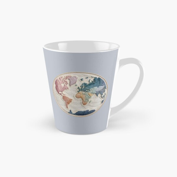 Item preview, Embroidered World Map Circle | Soft Pastel Wanderlust Art designed and sold by Dream Circuit .