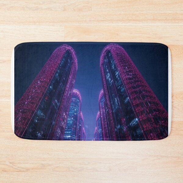 Item preview, Futuristic Neon Skyscrapers at Night – Cyberpunk Cityscape Art designed and sold by Creative Mama.