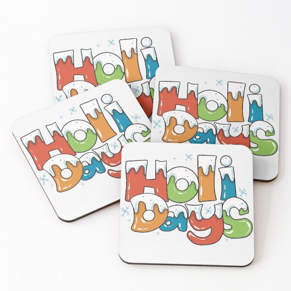 Item preview, Holiday Greetings – Colorful “Holi Days” Snow-Top Typography Design designed and sold by Iras-Art-Corner.