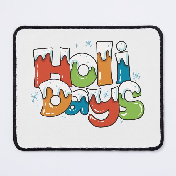 Item preview, Holiday Greetings – Colorful “Holi Days” Snow-Top Typography Design designed and sold by Iras-Art-Corner.