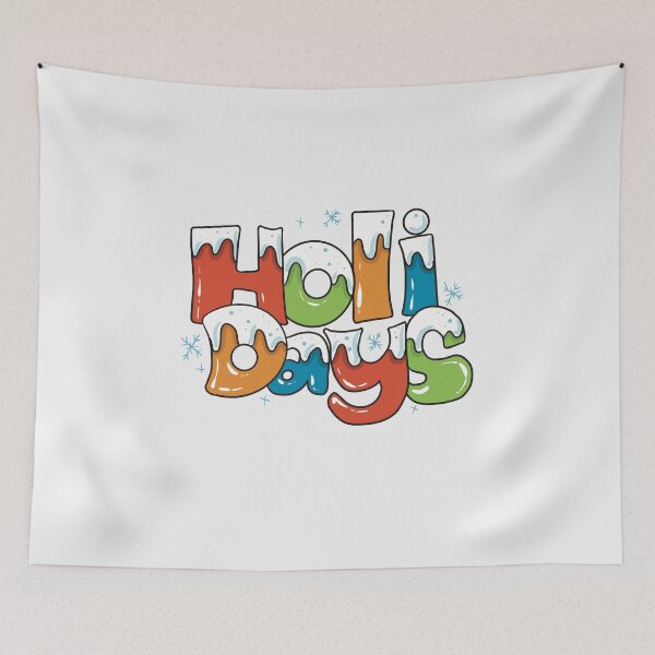 Item preview, Holiday Greetings – Colorful “Holi Days” Snow-Top Typography Design designed and sold by Iras-Art-Corner.