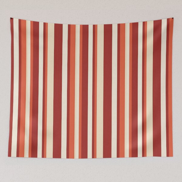Item preview, Vintage Retro Vertical Stripe Mid Mod Cozy Boho Accent Piece    Red Cream designed and sold by Prints and Lifestyle.